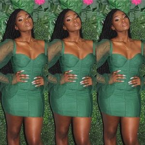 Poison Ivy Green Bandage & Tulle Dress